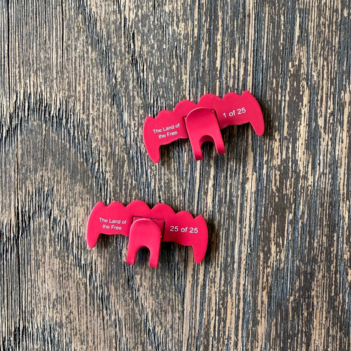 Teeth Grill Hat Clip “The Land of the Free” - Red