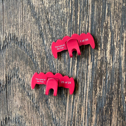 Teeth Grill Hat Clip “The Land of the Free” - Red