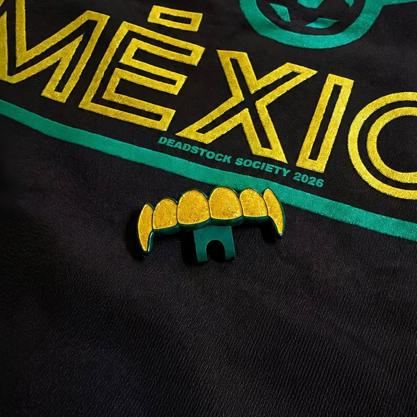 Teeth Grill Hat Clip “Paisa” Mexico - Green (Gold Edition)