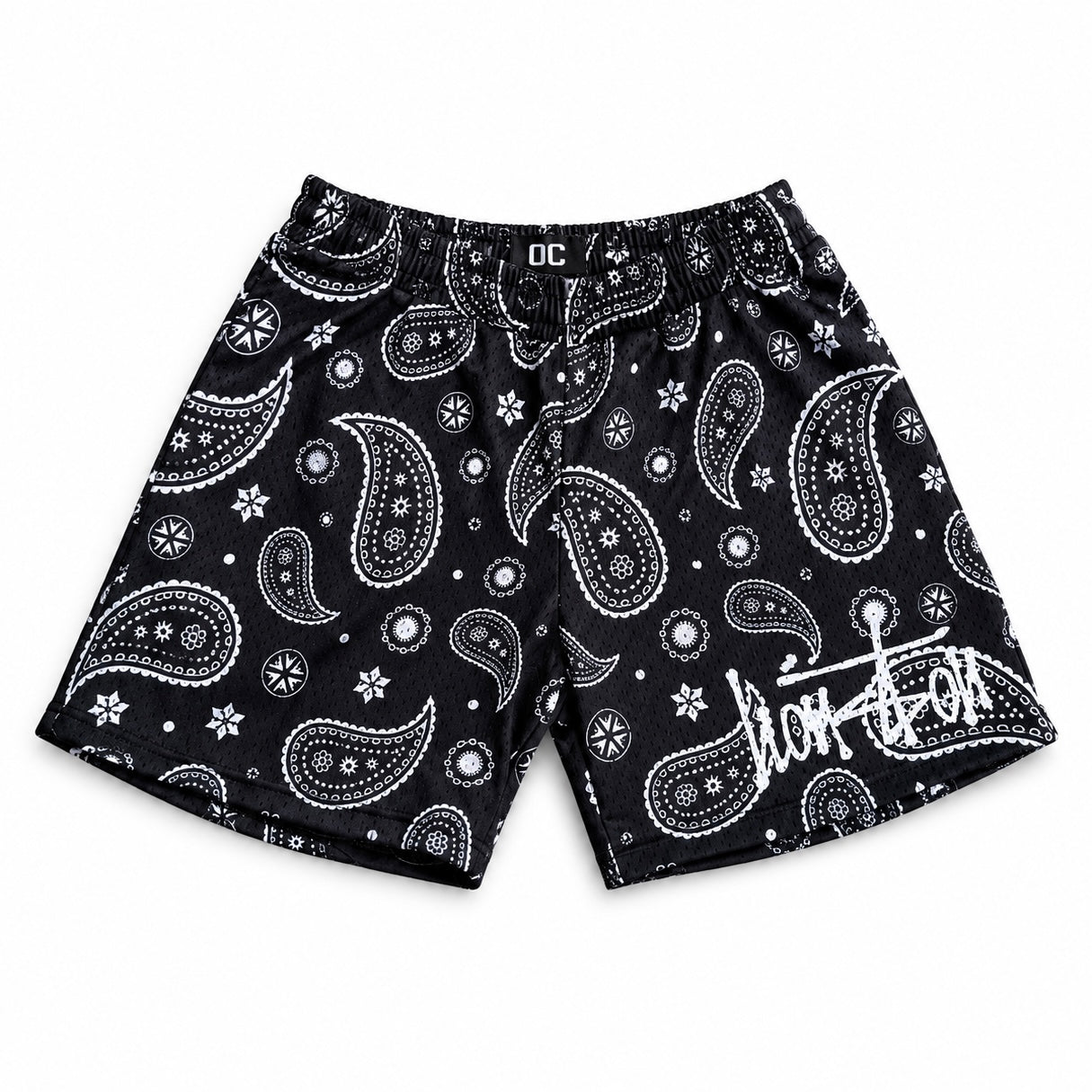 Houston Paisley Mesh Shorts - Black