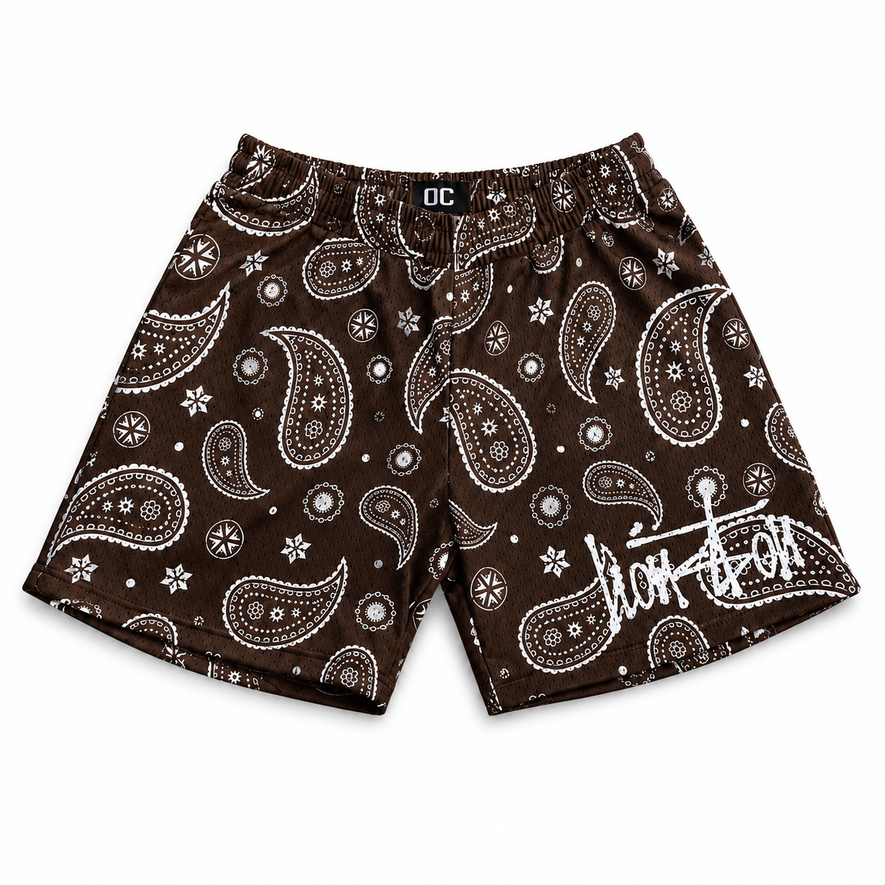 Houston Paisley Mesh Shorts - Brown
