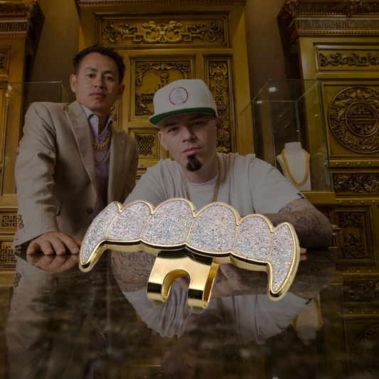 Grill Teeth Hat Clip - Gold Iced Out