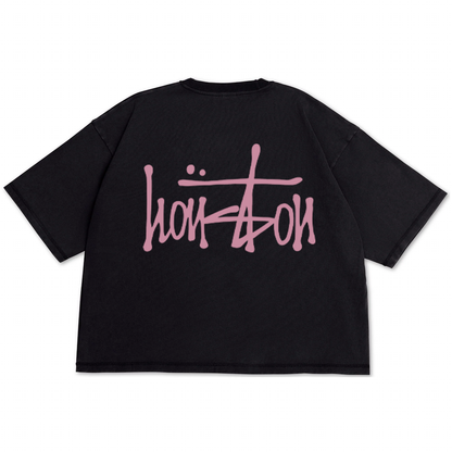 Our Houston Crop Top T-Shirt - Pink Ink