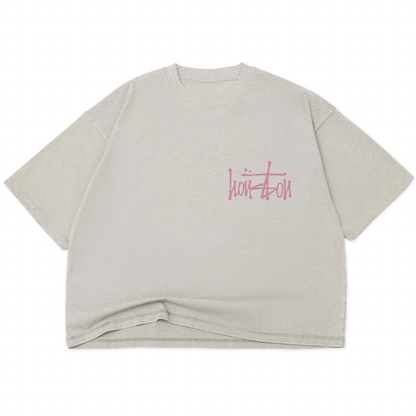 Our Houston Crop Top T-Shirt - Pink Ink