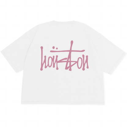 Our Houston Crop Top T-Shirt - Pink Ink